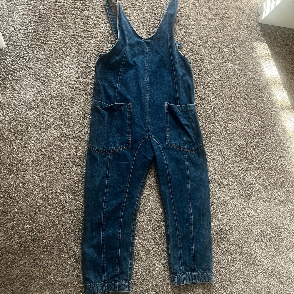 We The Free Blue Denim Stitch Detail